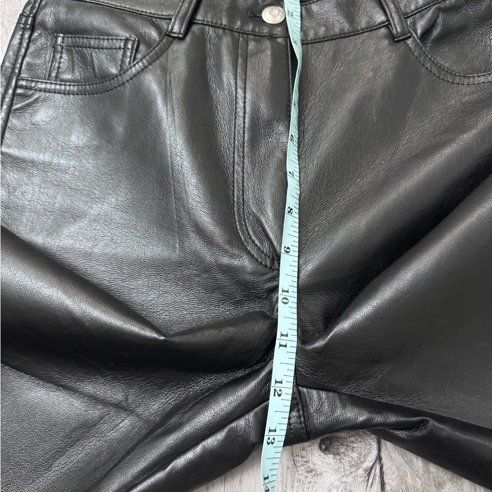Aritzia Wilfred The Melina Full Length Vegan Faux Leather Straight Pants Black 4 - Picture 10 of 12